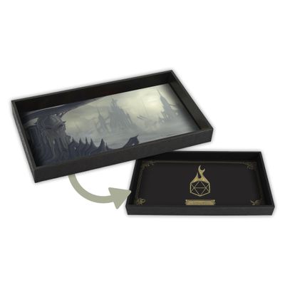 Forged Dice Co. Dice Tray 14" - Reversible Dice Rolling Mat - Compatible with Board Games and Tabletop RPGs Like Dungeons and Dragons Pathfinder Roleplaying Games - The Outlands