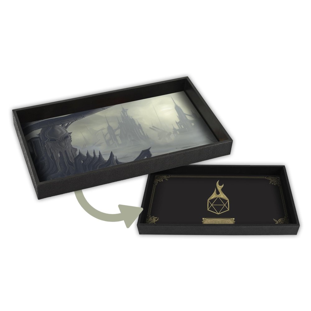 Forged Dice Co. Dice Tray 14" - Reversible Dice Rolling Mat - Compatible with Board Games and Tabletop RPGs Like Dungeons and Dragons Pathfinder Roleplaying Games - The Outlands