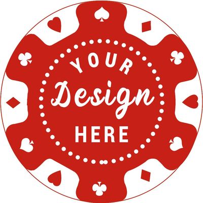 pensoda 100 Custom Plastic Poker ChipsImprinted with Your Personalized Text and Logo,for Texas Hold'em Poker, Card Club or Late Night Poker GamesDrink or Bar Tokens, Bachelor Party (red, 37mm)