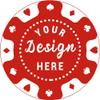 pensoda 100 Custom Plastic Poker ChipsImprinted with Your Personalized Text and Logo,for Texas Hold'em Poker, Card Club or Late Night Poker GamesDrink or Bar Tokens, Bachelor Party (red, 37mm) view 1