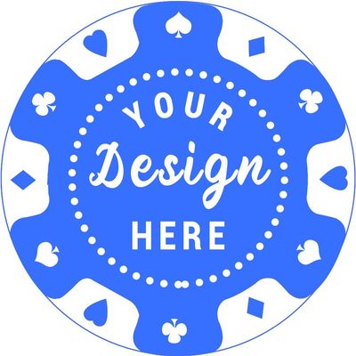 pensoda 100 Custom Plastic Poker ChipsImprinted with Your Personalized Text and Logo,for Texas Hold'em Poker, Card Club or Late Night Poker GamesDrink or Bar Tokens, Bachelor Party (Blue, 37mm)