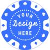 pensoda 100 Custom Plastic Poker ChipsImprinted with Your Personalized Text and Logo,for Texas Hold'em Poker, Card Club or Late Night Poker GamesDrink or Bar Tokens, Bachelor Party (Blue, 37mm) view 1