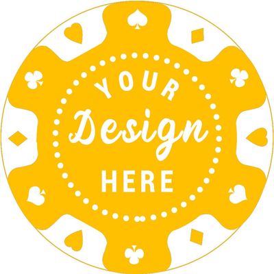 pensoda 100 Custom Plastic Poker ChipsImprinted with Your Personalized Text and Logo,for Texas Hold'em Poker, Card Club or Late Night Poker GamesDrink or Bar Tokens, Bachelor Party (Yellow, 37mm)