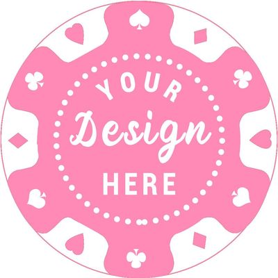 pensoda 100 Custom Plastic Poker ChipsImprinted with Your Personalized Text and Logo,for Texas Hold'em Poker, Card Club or Late Night Poker GamesDrink or Bar Tokens, Bachelor Party (Pink, 40mm)