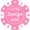 pensoda 100 Custom Plastic Poker ChipsImprinted with Your Personalized Text and Logo,for Texas Hold'em Poker, Card Club or Late Night Poker GamesDrink or Bar Tokens, Bachelor Party (Pink, 40mm) view 1