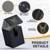 ZLCA Card Deck Box for MTG with 2 Dividers, Card Storage Box Fits 100+ Single Sleeved, PU Leather TCG Deck Case Holder for Magic Commander Yugioh (Black,Ring) view 3