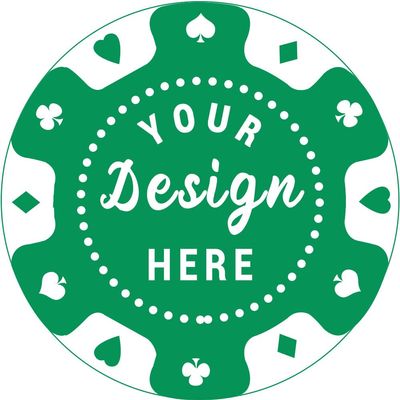 pensoda 100 Custom Plastic Poker ChipsImprinted with Your Personalized Text and Logo,for Texas Hold'em Poker, Card Club or Late Night Poker GamesDrink or Bar Tokens, Bachelor Party (Green, 40mm)