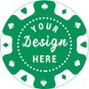 pensoda 100 Custom Plastic Poker ChipsImprinted with Your Personalized Text and Logo,for Texas Hold'em Poker, Card Club or Late Night Poker GamesDrink or Bar Tokens, Bachelor Party (Green, 40mm) view 1