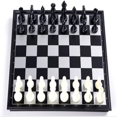 NPQPNAFC Plastic Chess Magnetic Travel Chess Set with Board That Becomes A Storage Compartment, Great Travel Toy Set with Folding Chess Board Chess Chess