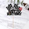 1 PCS Race Car Happy Birthday Cake Topper Glitter Traffic Light Trophy Flag Wheel Racing Car Cake Pick for Let's Go Racing Theme Baby Shower Boys Girls Birthday Party Cake Decorations Supplies view 3