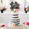1 PCS Race Car Happy Birthday Cake Topper Glitter Traffic Light Trophy Flag Wheel Racing Car Cake Pick for Let's Go Racing Theme Baby Shower Boys Girls Birthday Party Cake Decorations Supplies view 4