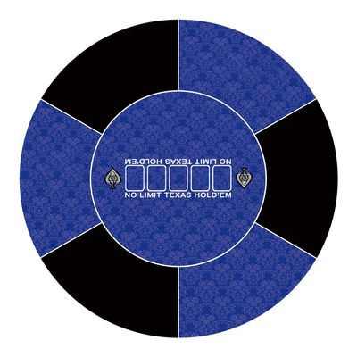 IKULE 39 inch Round Poker Mat for Texas Holdem Portable Poker Table Top with Art Deco Layout Print Smooth Surface Players Game for Games Everywhere