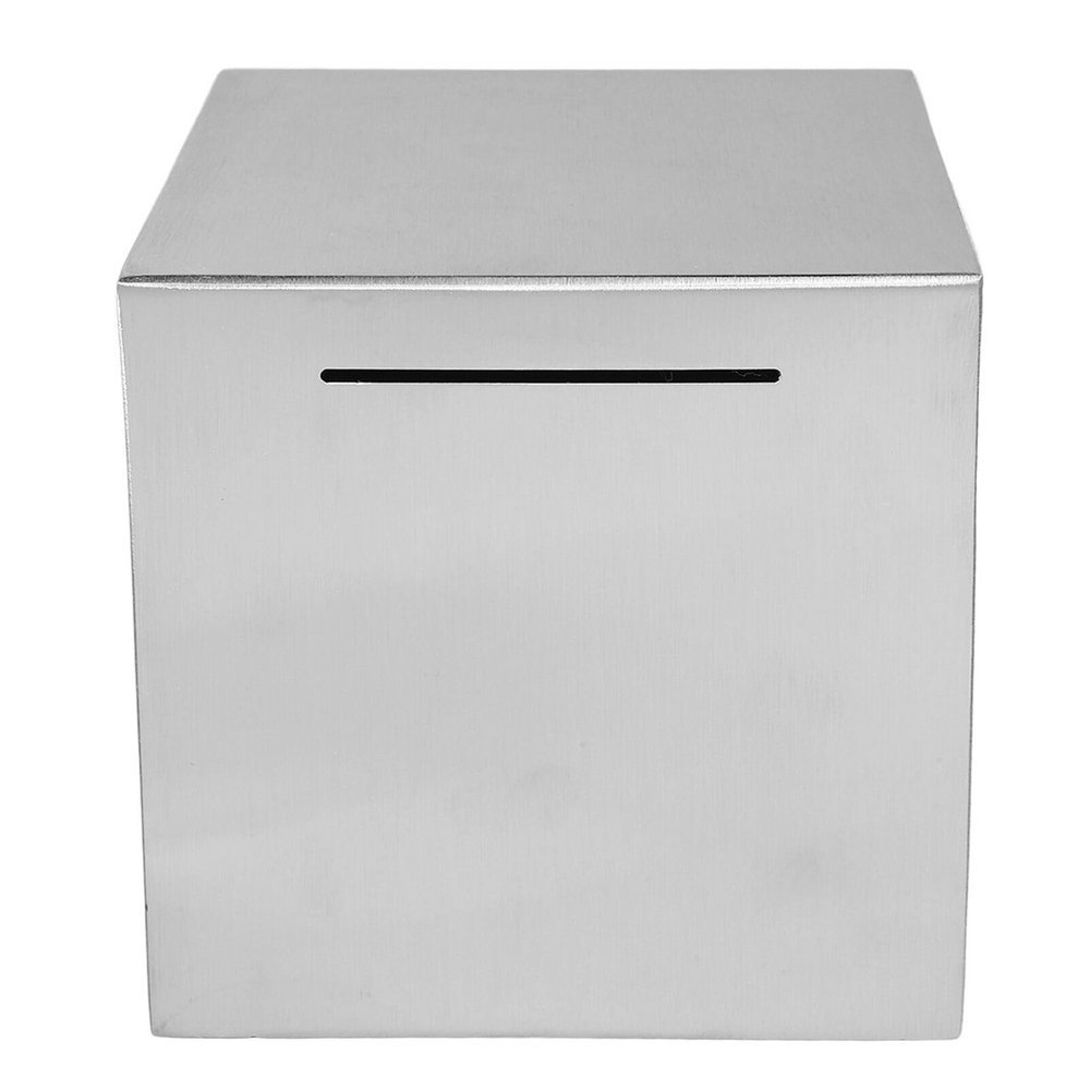 LALAFINA Stainless Steel Piggy Bank for Saving Unbreakable Money Box for Adults Secure Deposit Box for Cash Savings for Birthdays and Festivals