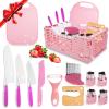 Kids Kitchen Knife Set for Real Cooking & Basket,Montessori Toys for 3 4 5 6 7 8 9 10 Year Old Girls Birthday Gifts, Toddler Knife Set, Toddler Kitchen Tools view 1