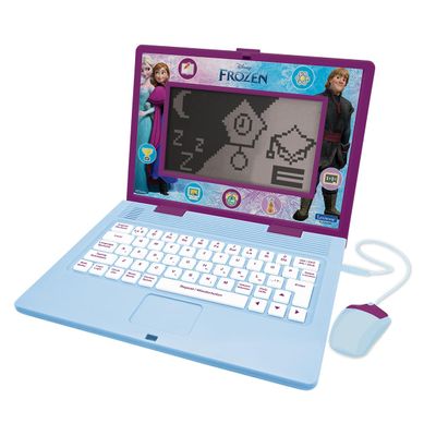Lexibook, Frozen German/English Bilingual Educational Laptop Computer Toy for Kids 170 Activities for Learning, Playing Games and Music, Large Screen, Purple/Blue, JC599FZi3