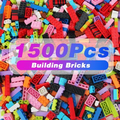 Anksono 1500 Pieces Building Bricks, Classic Bulk Building Blocks Set, Creative Building Toys Compatible with All Major Brands, Gfits for Kids - 16 Shapes / 10 Colors