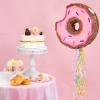 WERNNSAI Donut Piata - Pink Donut Pinata with String Birthday Party Decorations Piata with Stick Blindfold for Girls Kids Dount Pull String Pinata Family Games Birthday Party Supplies view 2