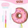 WERNNSAI Donut Piata - Pink Donut Pinata with String Birthday Party Decorations Piata with Stick Blindfold for Girls Kids Dount Pull String Pinata Family Games Birthday Party Supplies view 3