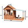 BIRASIL Kids Playhouse with Sandbox, Wooden Outdoor Cottage Play House with Sand Pit for Backyard Garden Ages 3 to 10 Years Old (Brown) view 2