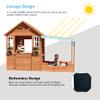 BIRASIL Kids Playhouse with Sandbox, Wooden Outdoor Cottage Play House with Sand Pit for Backyard Garden Ages 3 to 10 Years Old (Brown) view 3