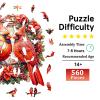 Jigfoxy Wooden Puzzles for Adults, Cardinal Wood Puzzle for Adults, Unique Animal-Shaped Wooden Jigsaw Puzzle, Christmas Thanksgiving Gifts for Family and Friends (XL-17.3 * 17.2in-560 pcs) view 2