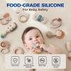 Evoceler Softness Staged Baby Teething Toys with Rattles for 0-6 Months (30 Super Soft, 50 Soft, 70 Regular) -10 Pcs Shaker Toys, Food-Grade Silicone Teethers for Babies 0-18+ Months, BPA Free view 4