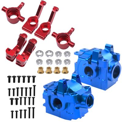 Share Goo Aluminum Front& Rear Gear box Case Transmission Gear Housing #6880#6881 & Aluminum Steering Blocks Caster Blocks C-Hubs & Stub Axle Carrier