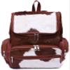 CHAYELL Cowhide Leather Backpack with Laptop Compartment  Western Travel & Diaper Bag for Women, Grey (Tan Panda) view 1