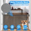 14" H Short Dog Gate Pet Gates Puppy Gate 59" Wide Step Over Pet Fence, Mesh Retractable Indoor Outdoor Expands Up to 59 Inches Small Dog Gates for Doorways Stairs(Gray) view 4