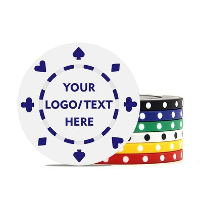 SUYANH 100 Custom Casino Sized Chips, Full-Color Print Your Image and Text, 11.5 Grams Clay Poker Chips for Blackjack, Tournaments, Card Clubs (White)