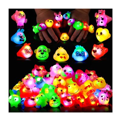 Mikulala 24 Pack LED Light up Animal Rings, Christmas Party Favors for Kids 4-8 8-12 Glow in Dark Goodie Bag Stuffers Treasure Box Toys Carnival Classroom Prizes Birthday Return Gifts for Boys Girls