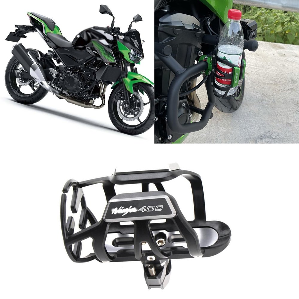 HUANGCJCJ for NINJA400 Z400 Ninja Z 400 2019-2024 Motorcycle CNC Accessories Beverage Water Bottle Drink Cup Holder Bracket Motorcycle Accessories (NINJA400 Gray)