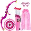 VGOFUN Kids Bow and Arrow Set: LED Light Up Archery Toy with Princess Cape and Headband, 10 Suction Cup Arrows, Outdoor Toys Gifts for 3-8 Year Old Girls (Archery Set with Butterfly Mask) view 1