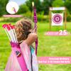 VGOFUN Kids Bow and Arrow Set: LED Light Up Archery Toy with Princess Cape and Headband, 10 Suction Cup Arrows, Outdoor Toys Gifts for 3-8 Year Old Girls (Archery Set with Butterfly Mask) view 3