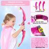 VGOFUN Kids Bow and Arrow Set: LED Light Up Archery Toy with Princess Cape and Headband, 10 Suction Cup Arrows, Outdoor Toys Gifts for 3-8 Year Old Girls (Archery Set with Butterfly Mask) view 4