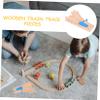 BCOATH Wooden Track Change Toy - Blue Train Track Accessories for Improved Motor Skills and Parent-Child Interaction 6.85 X 3.66 X 0.47 Inches view 4