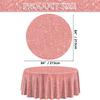9 Pack Pink Rose Gold Tablecloths for Round Table, 84x84'' Rose Gold Sequin Printed Plastic Round Table Cover, Rose Gold Glitter Party Decorations for Girls Birthday Wedding Graduation Princess Party view 2