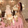 9 Pack Pink Rose Gold Tablecloths for Round Table, 84x84'' Rose Gold Sequin Printed Plastic Round Table Cover, Rose Gold Glitter Party Decorations for Girls Birthday Wedding Graduation Princess Party view 3