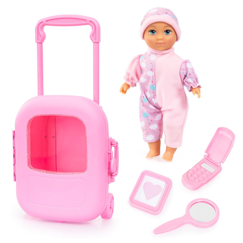 Bayer Design 92805AC Doll with Trolley and Accessories, Play Set, Doll Accessories, Lockable and Extendable Case