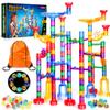 Meland Marble Run - 132Pcs Marble Maze Game Building Toy for Kid, Marble Track Race Set & STEM Learning Toys for Boy Girl Age 3 4 5 6 7 8 9+ (102 Translucent Marbulous Pcs & 30 Glass Marbles) view 1