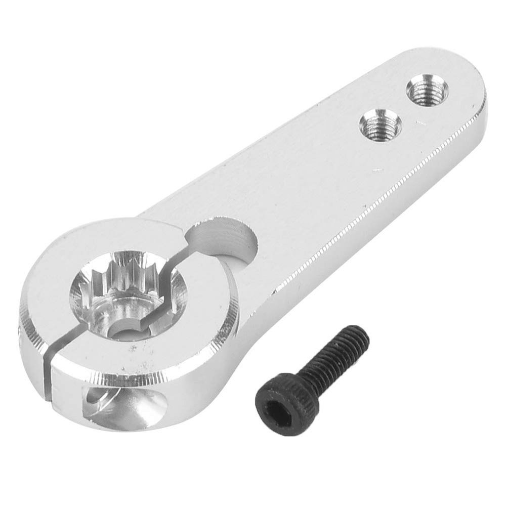 plplaaoo RC Half Arm Horn,44mm 15T Servo Horn,High Strength Aluminum Alloy RC Steering Servo Half Arm Horn,Easy Installation RC Steering Servo Arm Horn for HSP 1/5 Truck (Silver)