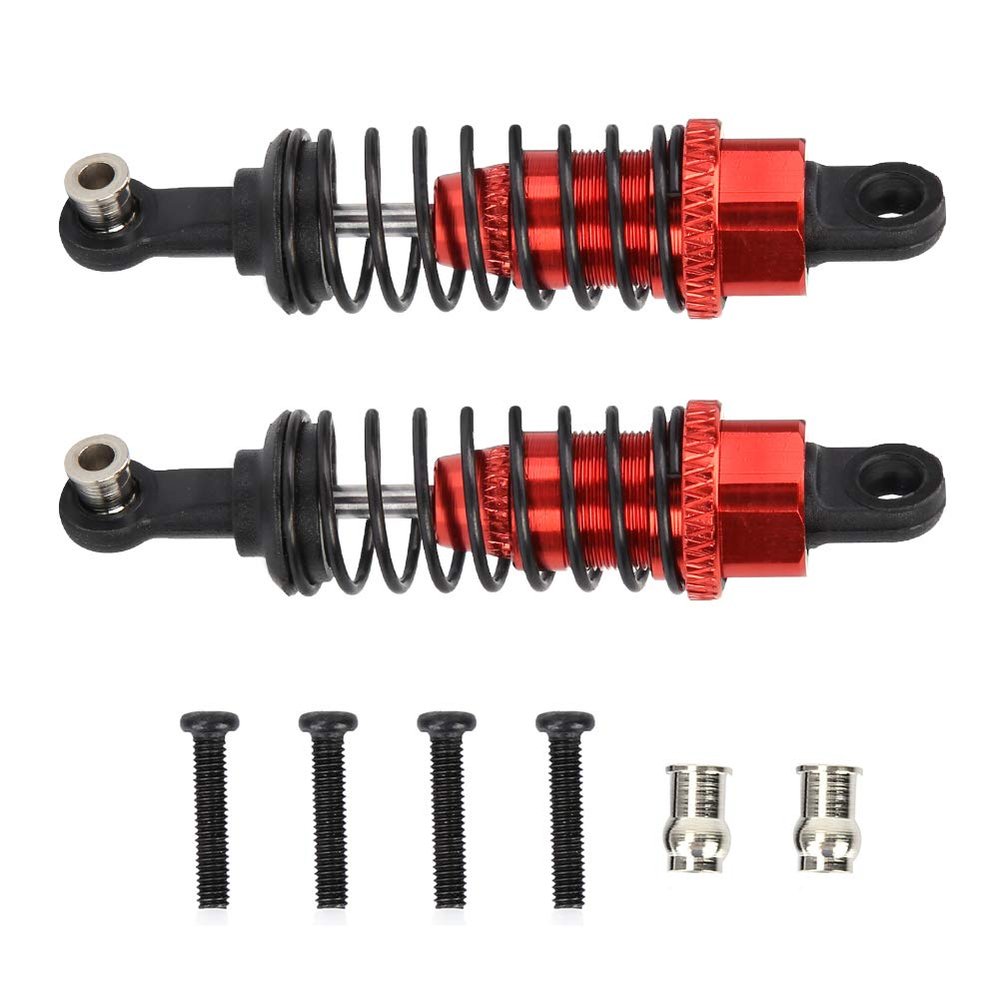 2PCS 1/18 RC Shock Damper,Red Metal Shock Struts Damper,RC Accessories Upgraded Spare Parts,RC Absorber Damper for 1:18 RC Model Car Spare Parts Accessory