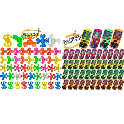 50 Pcs Fidget Spinner Toys +48 Pcs Handheld Water Ring Game for Kids Teens Adults Birthday Party Favors,Return Gifts,Goodie Bags Stuffers,Party Games,Classroom Rewards Carnival Prizes