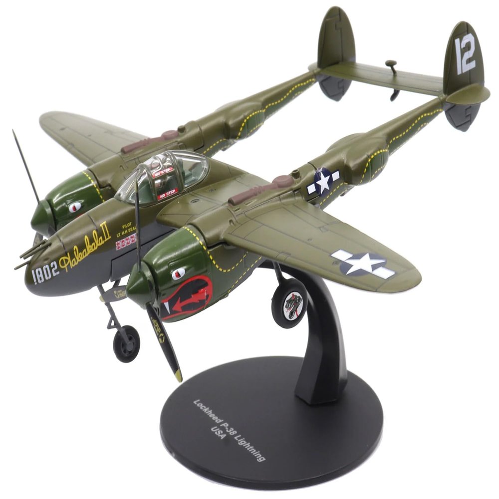 Lockheed P-38 Lightning Fighter Aircraft Haleakala II, 80th FG, 459th FS Twin Dragons (1944) United States Army Air Forces 1/72 Diecast Model by Militaria Die Cast 27296-41