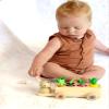 Adventure Awaits! Wooden Rabbit Pull Cart Farm Toy with Removeable Vegetables for Toddlers | Kids Montessori Easter Bunny Shape Sorting Car view 2