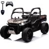 2 Seater 24V 10AH Ride on Toys for Big Kids Electric Car 4WD UTV with Remote Control, XL Ride On Dump Truck with Dump Bed, Kids Side by Side w/EVA Tires, 4-Wheeler Suspensions, 4x75W Motors, Black view 1