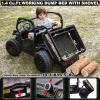 2 Seater 24V 10AH Ride on Toys for Big Kids Electric Car 4WD UTV with Remote Control, XL Ride On Dump Truck with Dump Bed, Kids Side by Side w/EVA Tires, 4-Wheeler Suspensions, 4x75W Motors, Black view 4
