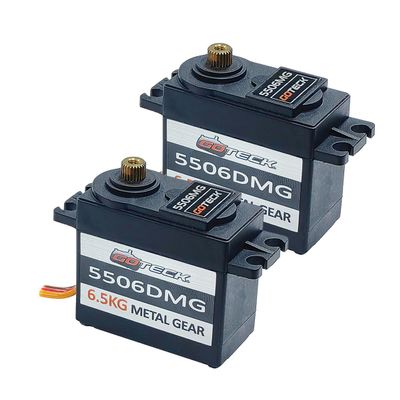 GOTECK 2PCS 6KG Full Metal Gear Digital Servo, with 25T Servo Horn for RC Car Model Boat Fixed-Wing Helicopter Airplane Robot Toy