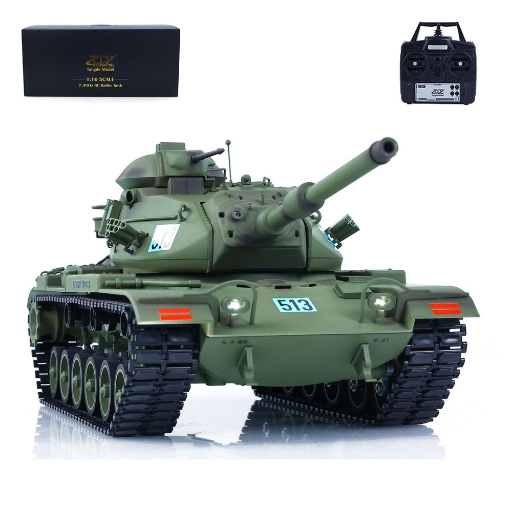 wheelfun US in Stock, TD 1/16 RC Tank Model Plastic for M60A3 USA RC Infrared Battle Tanks Model 320Turret Rotation Light Sound Smoke Unit for Hobby BB Shooting Airsoft Tank That Shoot