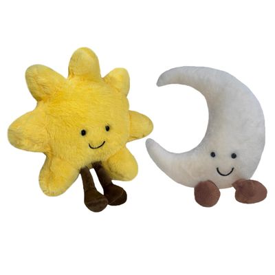New Sun Plush Moon Plush Toy,Soft Bedside Sofa Pillows Stuffed Animal Plushie Doll Toys Room Decoration Gift for Kids Children (Sun+Moon)